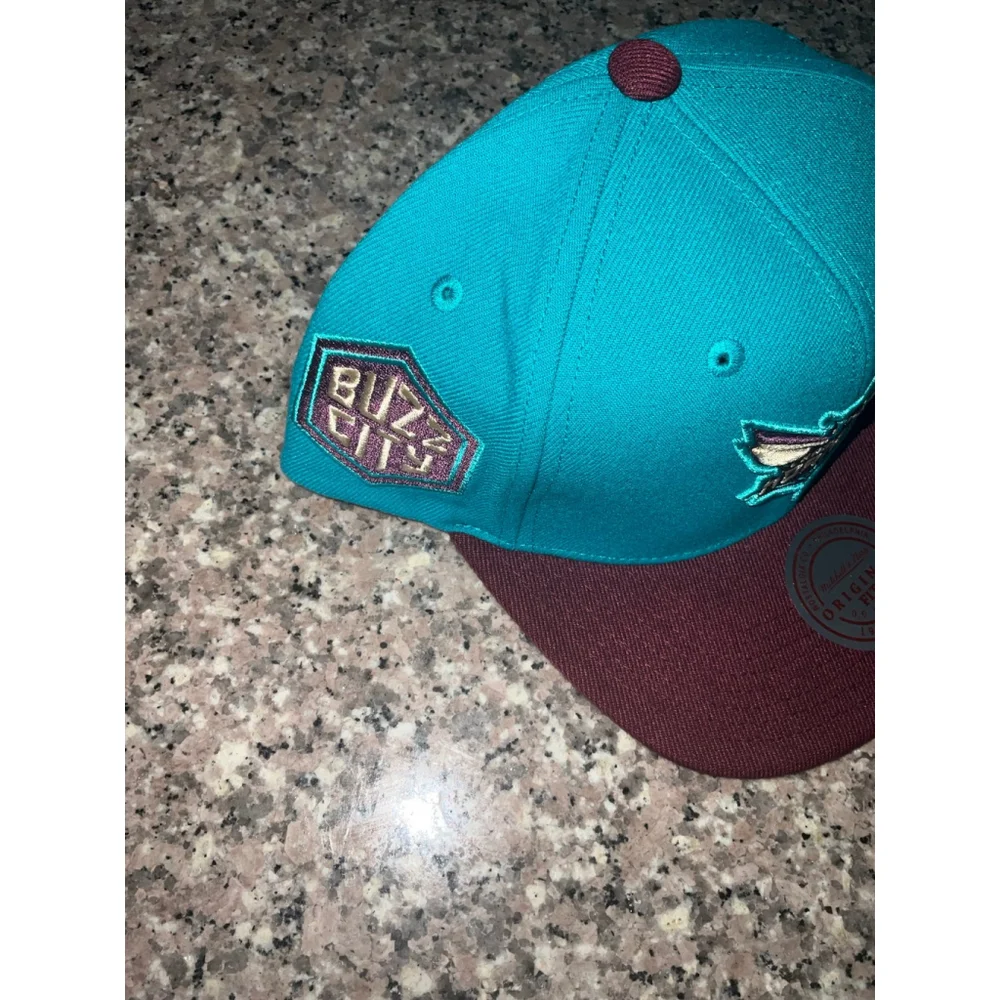 Mitchell & Ness Charlotte Hornets Buzz City snapback hat.